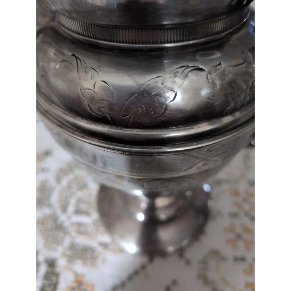 Simpson, Hall Miller Sugar Cream Floral Scrolls Quadruple Silver Plate 1872 Set